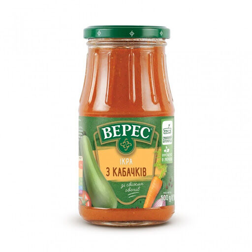 VERES 500g Zucchini Spread with Fresh Vegetables - Product of Ukraine